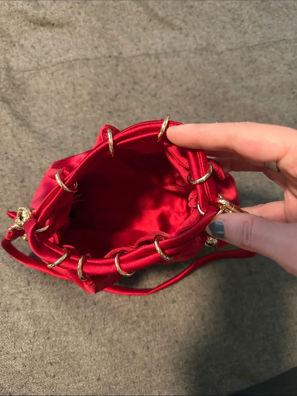 J.Crew drawstring pouch bag in satin, NWOT - Picture 5 of 8